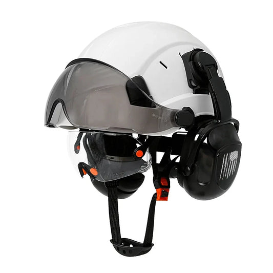 Ultimate Safety Gear Helmet With Visor Built In Goggle Earmuffs