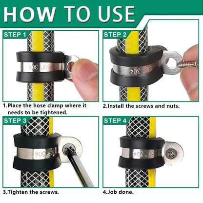 110PCS Stainless Steel Cable Clamps Kit