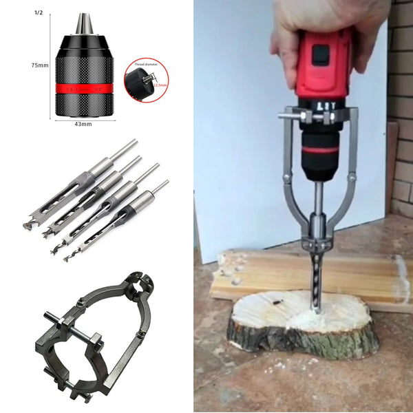 Square Hole Woodworking Drill Set